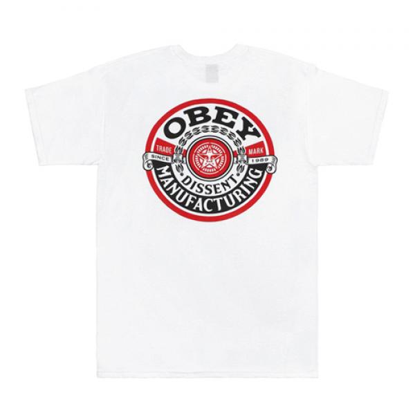 (163081520)OBEY DISSENT MFG WREATH TEE-WHT